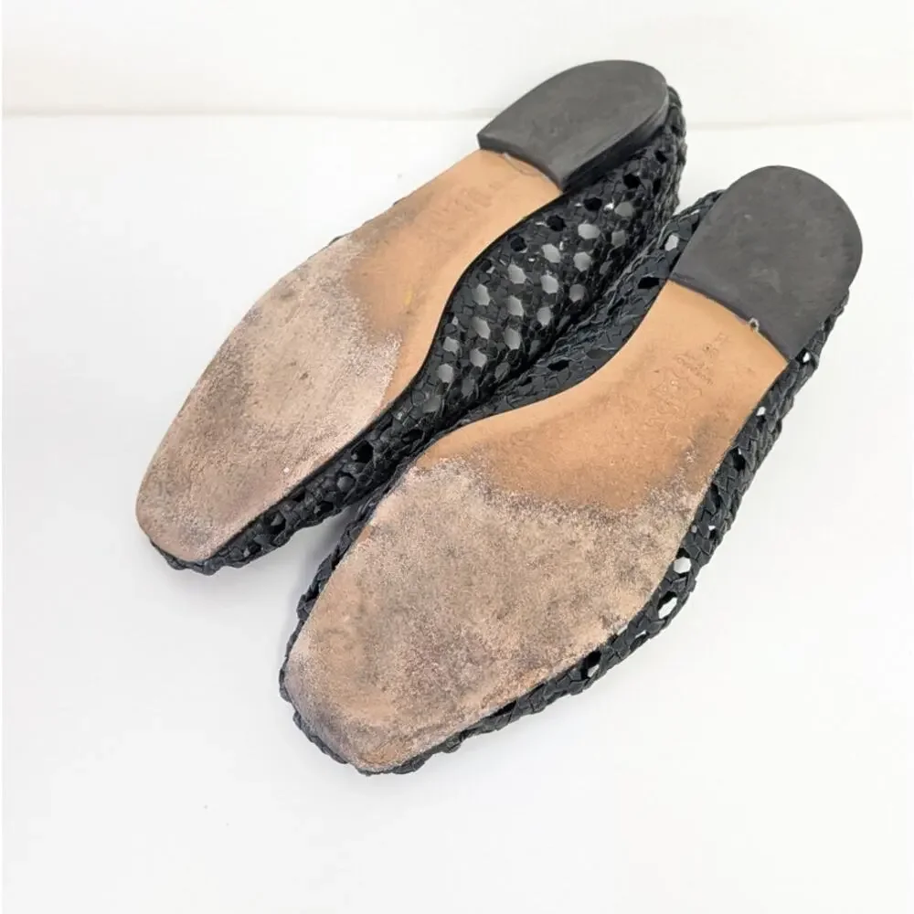 Margaux The Woven Paz Nappa Leather Flats Womens 39M/US8.5-9 Black